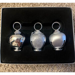 St Nicholas Square Silver Photo Ornament Holders Set of 3